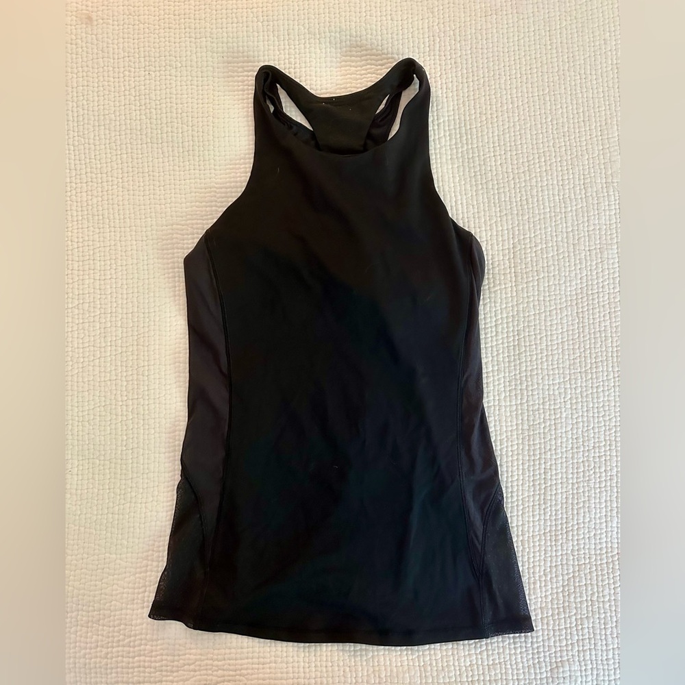 Lululemon Polkadot Mesh Back Tank - Size 6, Black